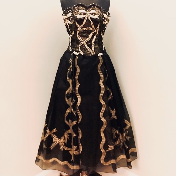 Zandra Rhodes Dresses & Skirts - Vintage Zandra Rhodes 1980s fan top dress